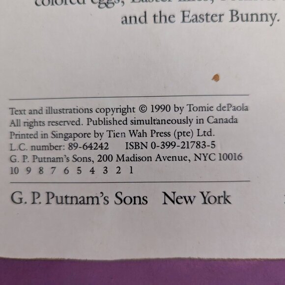 Vintage 1991 My First Easter by Tomie dePaola Board Book - Picture 9 of 9